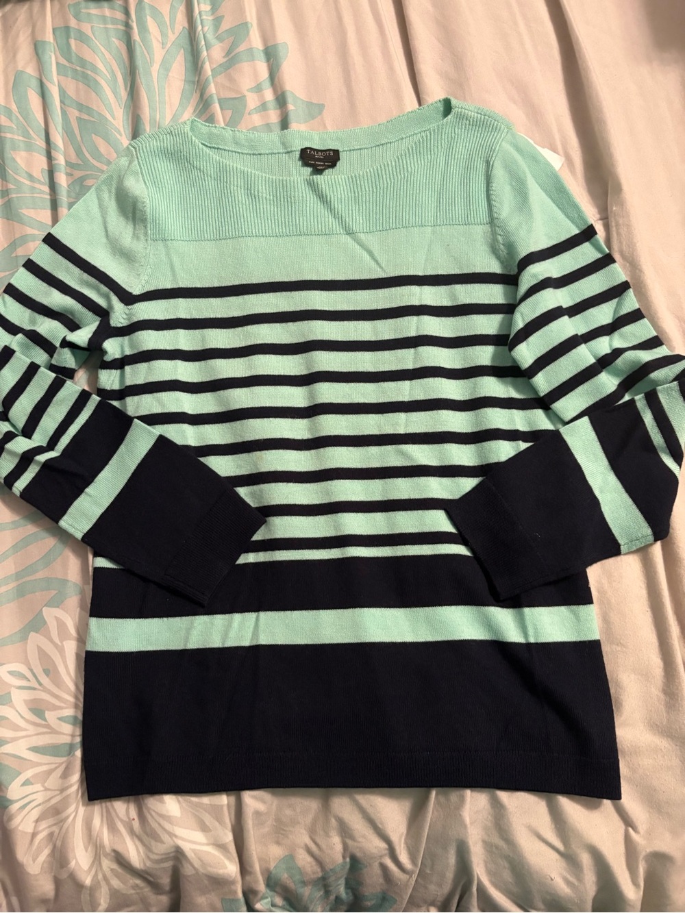 Talbots petites Mint Crewneck Merino Wool Sweater